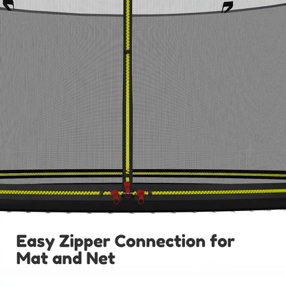 Zupapa Safefy Enclosure Net with Mat (Zipper Fonnectiong)for 12 14 15 16FT Safump Trampoline