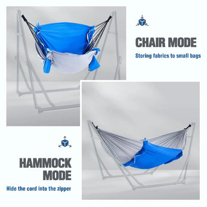 2 in 1 Hammock Chair with Foldable Steel Stand and Carry Bag