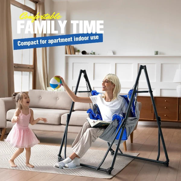 2 in 1 Hammock Chair with Foldable Steel Stand and Carry Bag Zupapa