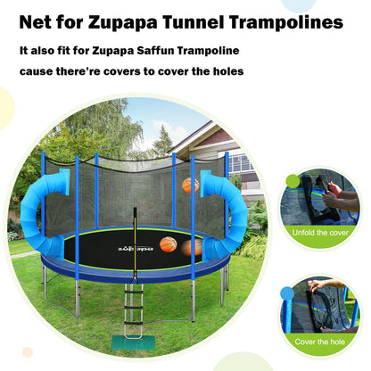 Zupapa 15 14 12 FT Safefy Enclosure Net for Tunnel Trampolines