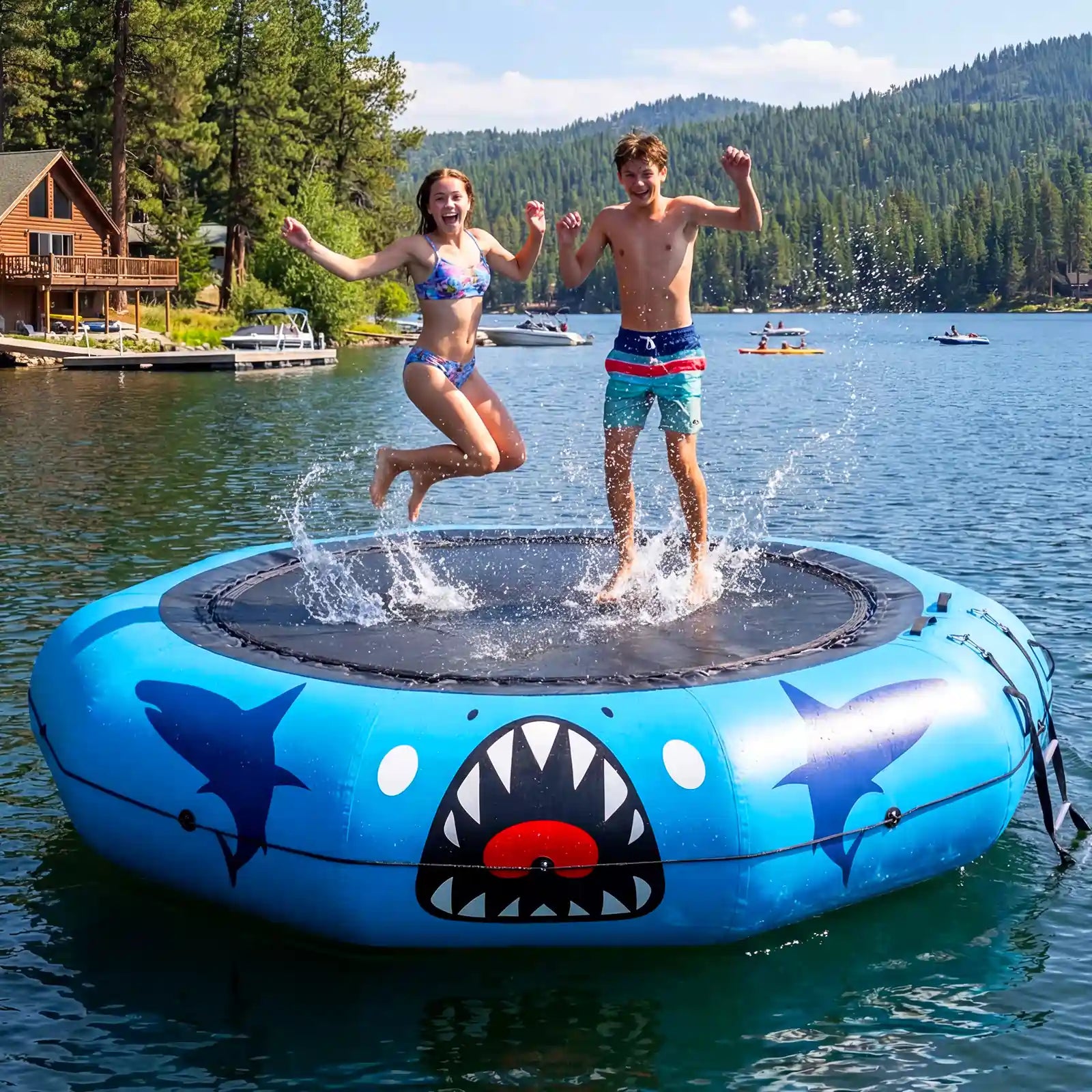 400/600/800LBS Inflatable Water Trampoline