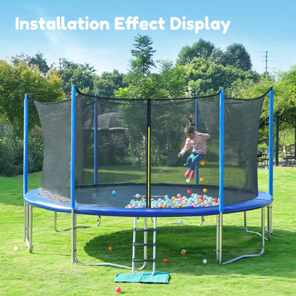 Zupapa Safefy Enclosure Net with Mat (Zipper Fonnectiong)for 12 14 15 16FT Safump Trampoline