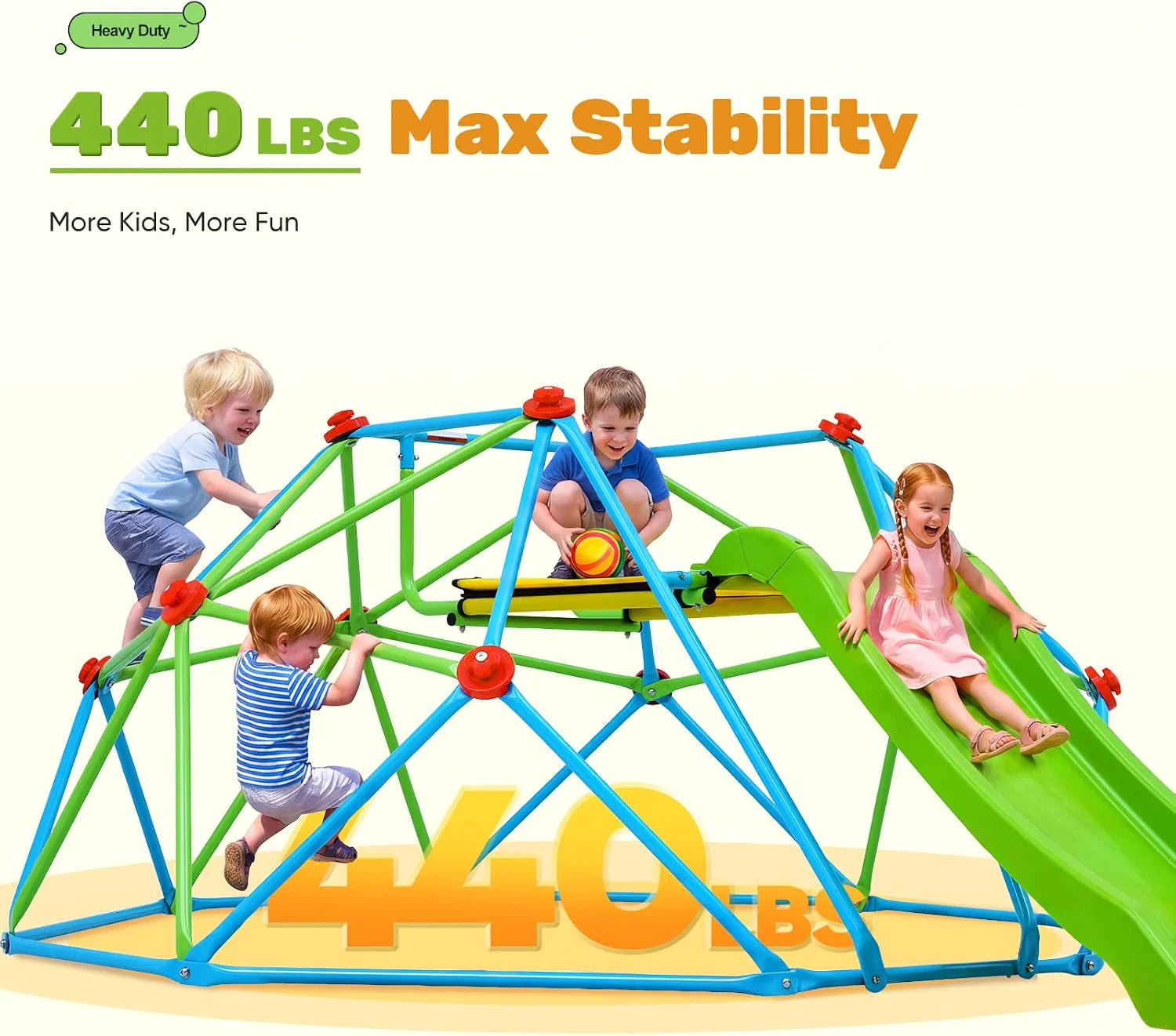 440LBS Zupapa 8FT Climbing Dome with Slide