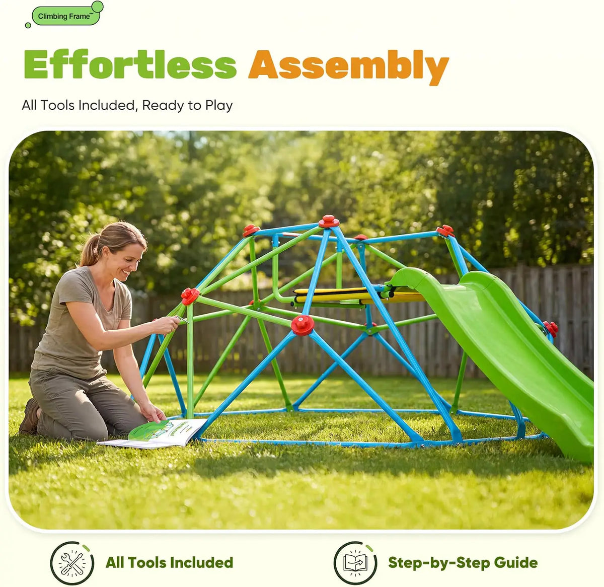 440LBS Zupapa 8FT Climbing Dome with Slide