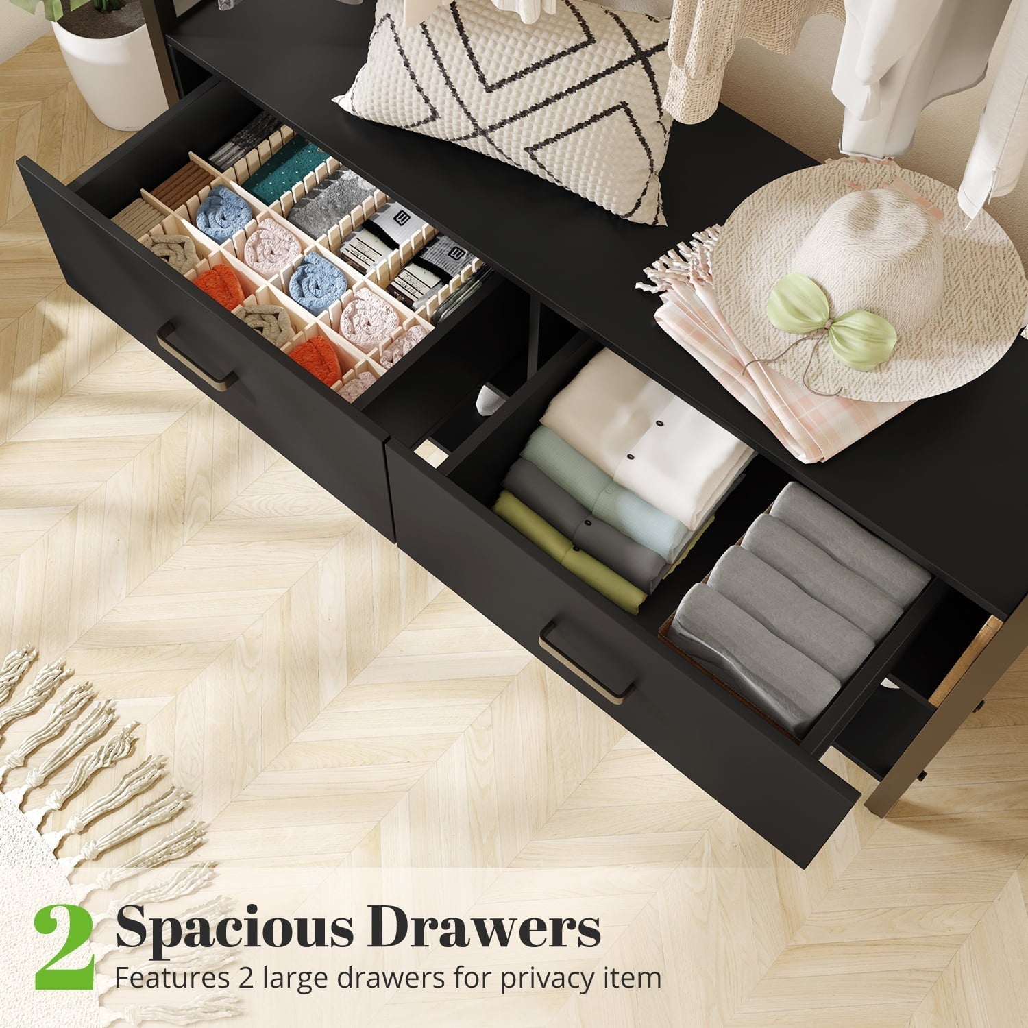 HOKEEPER Closet Organizer with Drawers & Hooks