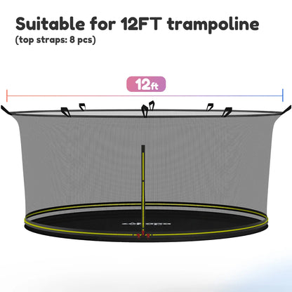 Zupapa Safefy Enclosure Net with Mat (Zipper Fonnectiong)for 12 14 15 16FT Safump Trampoline