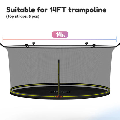 Zupapa Safefy Enclosure Net with Mat (Zipper Fonnectiong)for 12 14 15 16FT Safump Trampoline