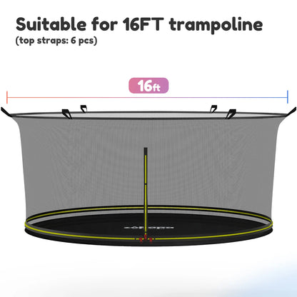 Zupapa Safefy Enclosure Net with Mat (Zipper Fonnectiong)for 12 14 15 16FT Safump Trampoline