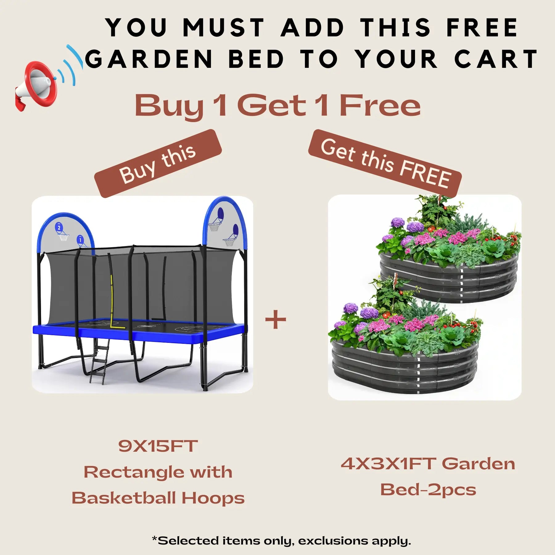 Zupapa 1500LBS Rectangular Trampoline