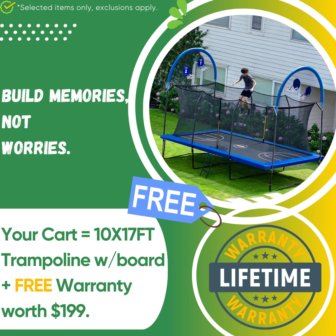 Score a $199 lifetime warranty for free with your trampoline bundle purchase