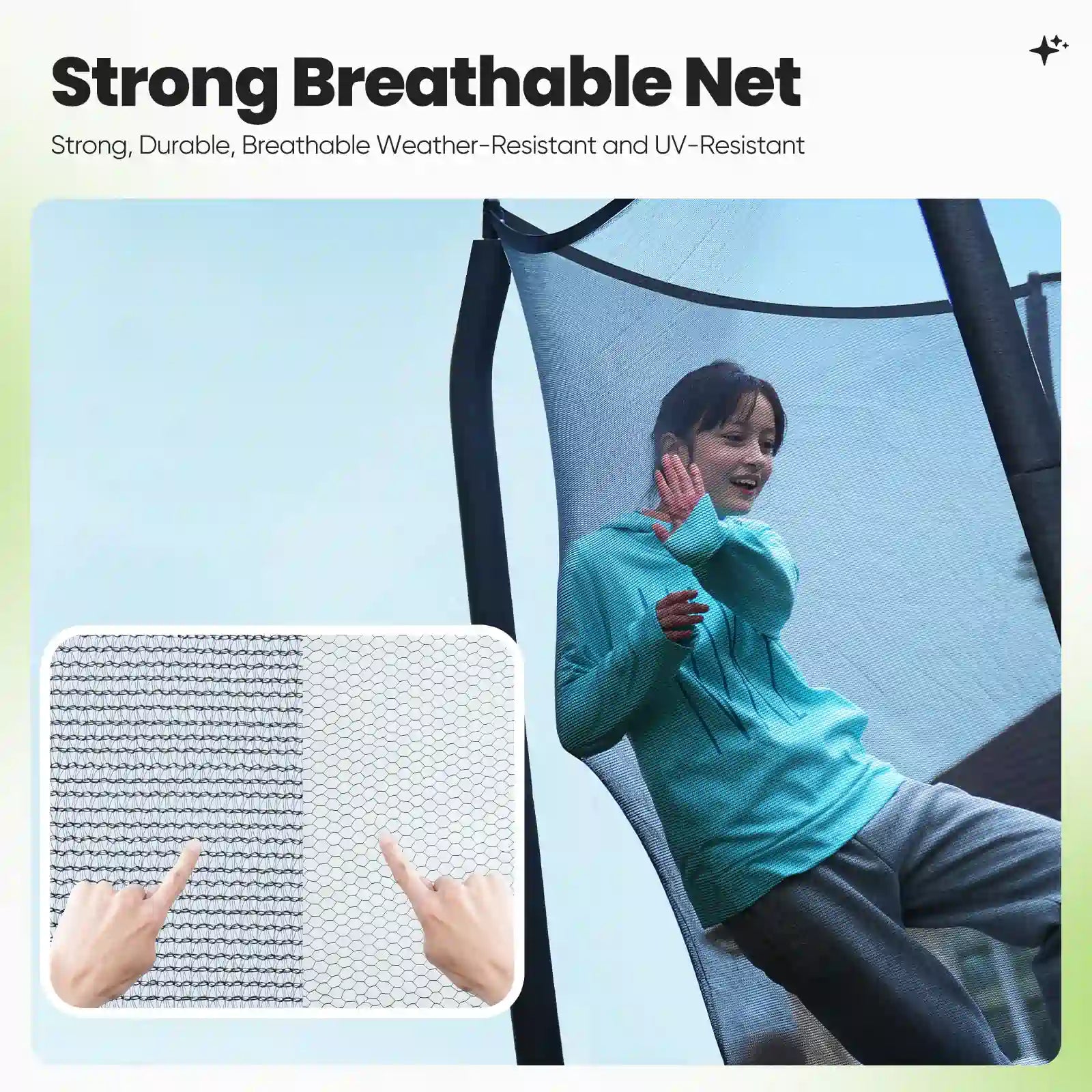 Double Frames Trampoline Jumping Mat with Net Replacement