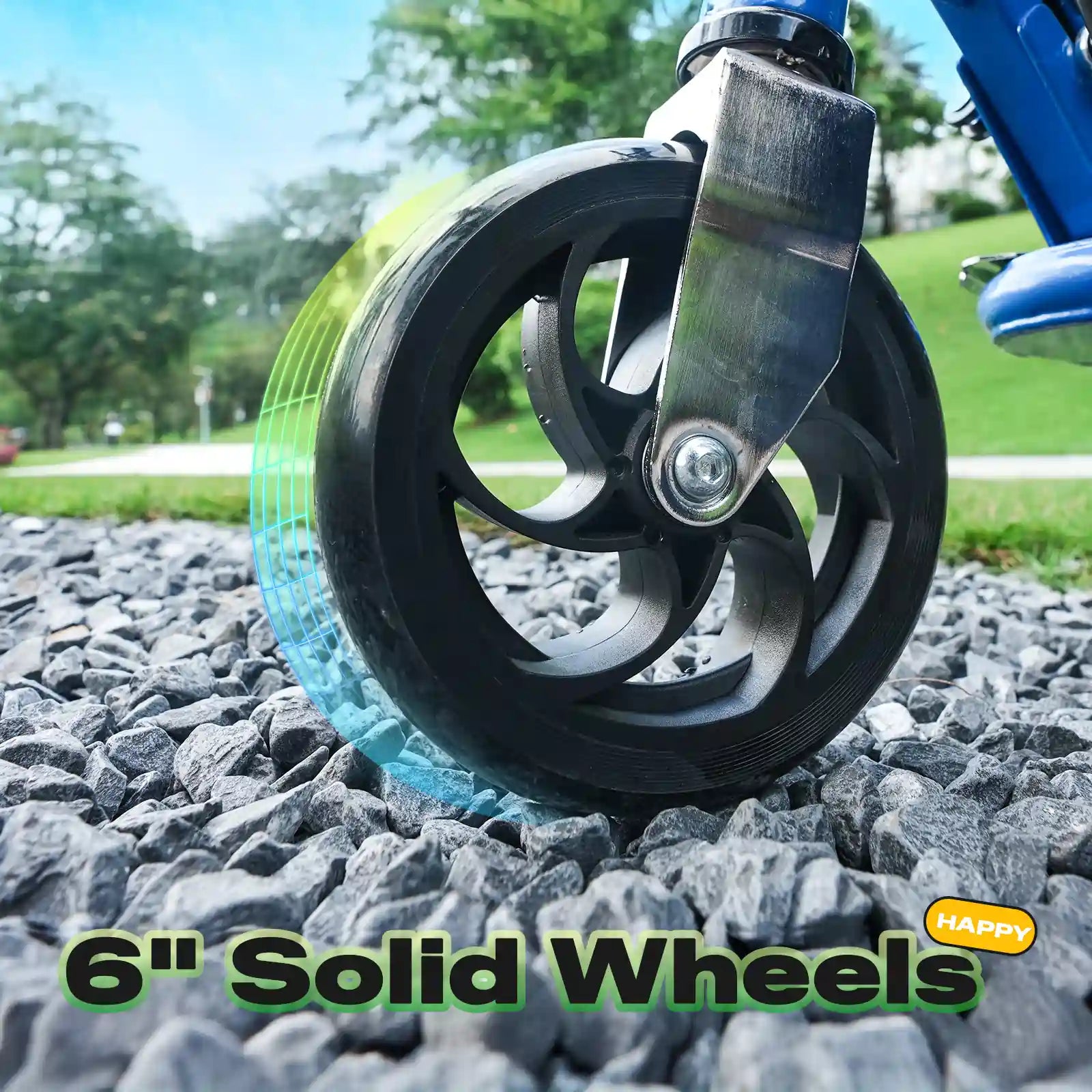 6-inch solid wheels