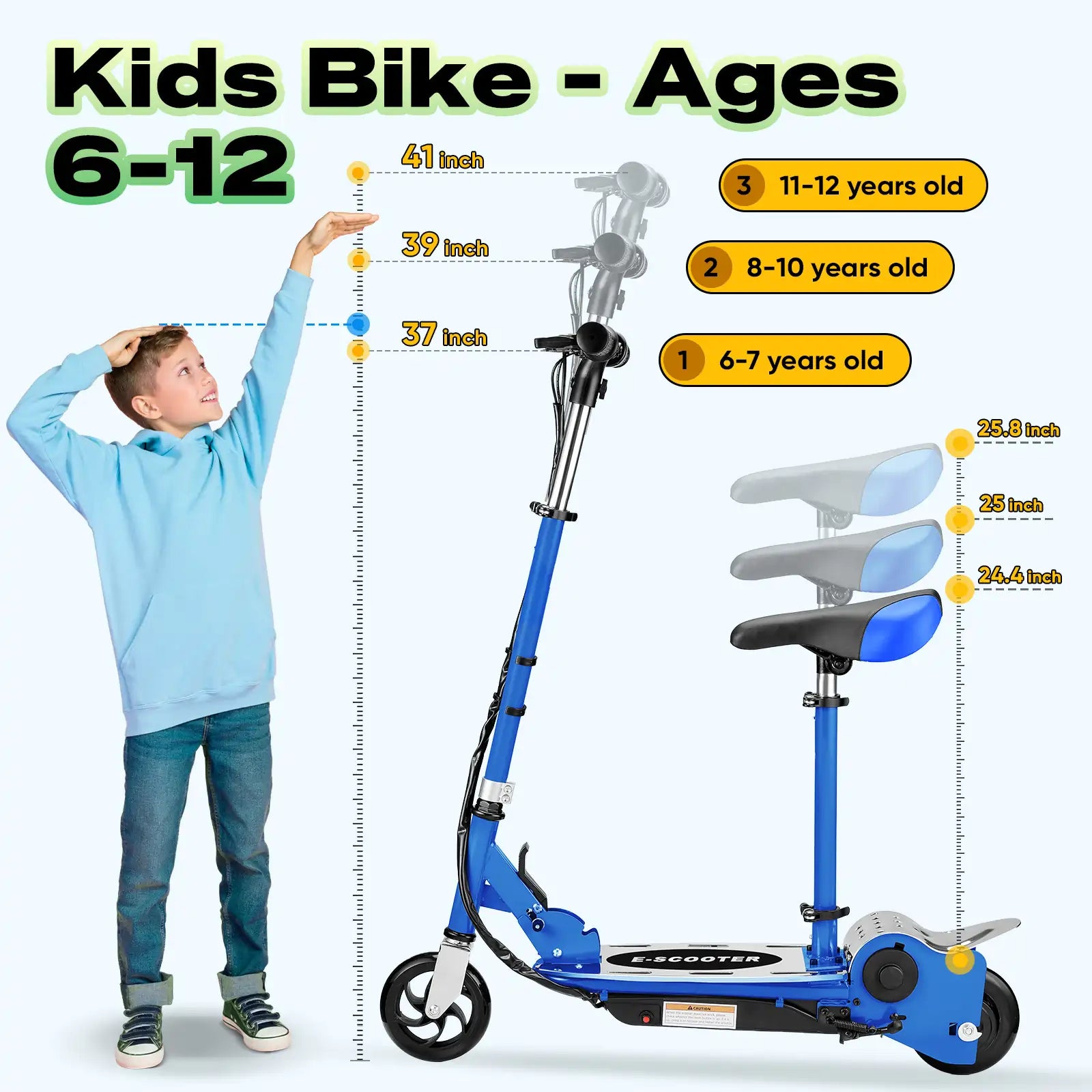Adjustable Height for Kids Aged 6-12