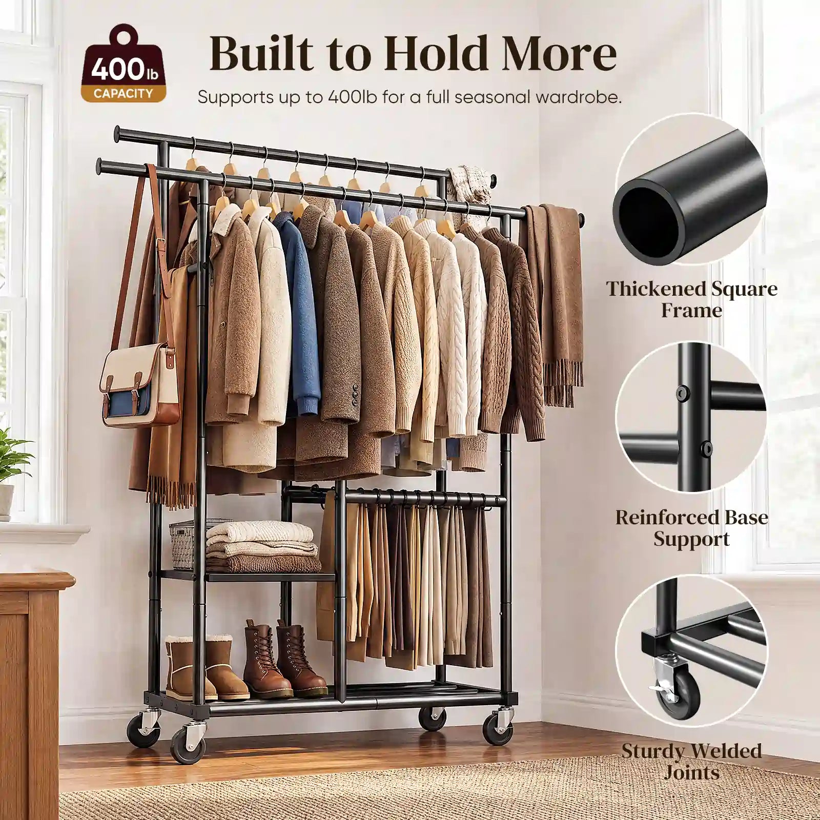 HOKEEPER 400LBS Multifunctional Clothes Rack
