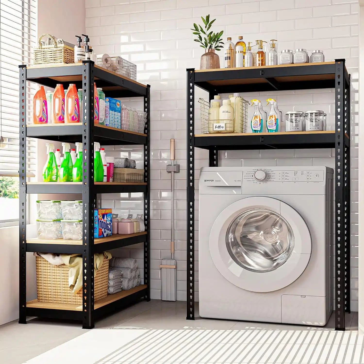 Adjustable Heavy Duty Metal Shelving#size_60"H*12"D*28"W(2pcs)