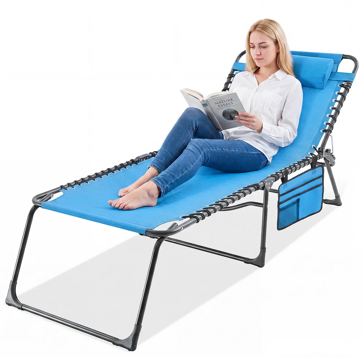KING BIRD Folding Lounge Chair Blue