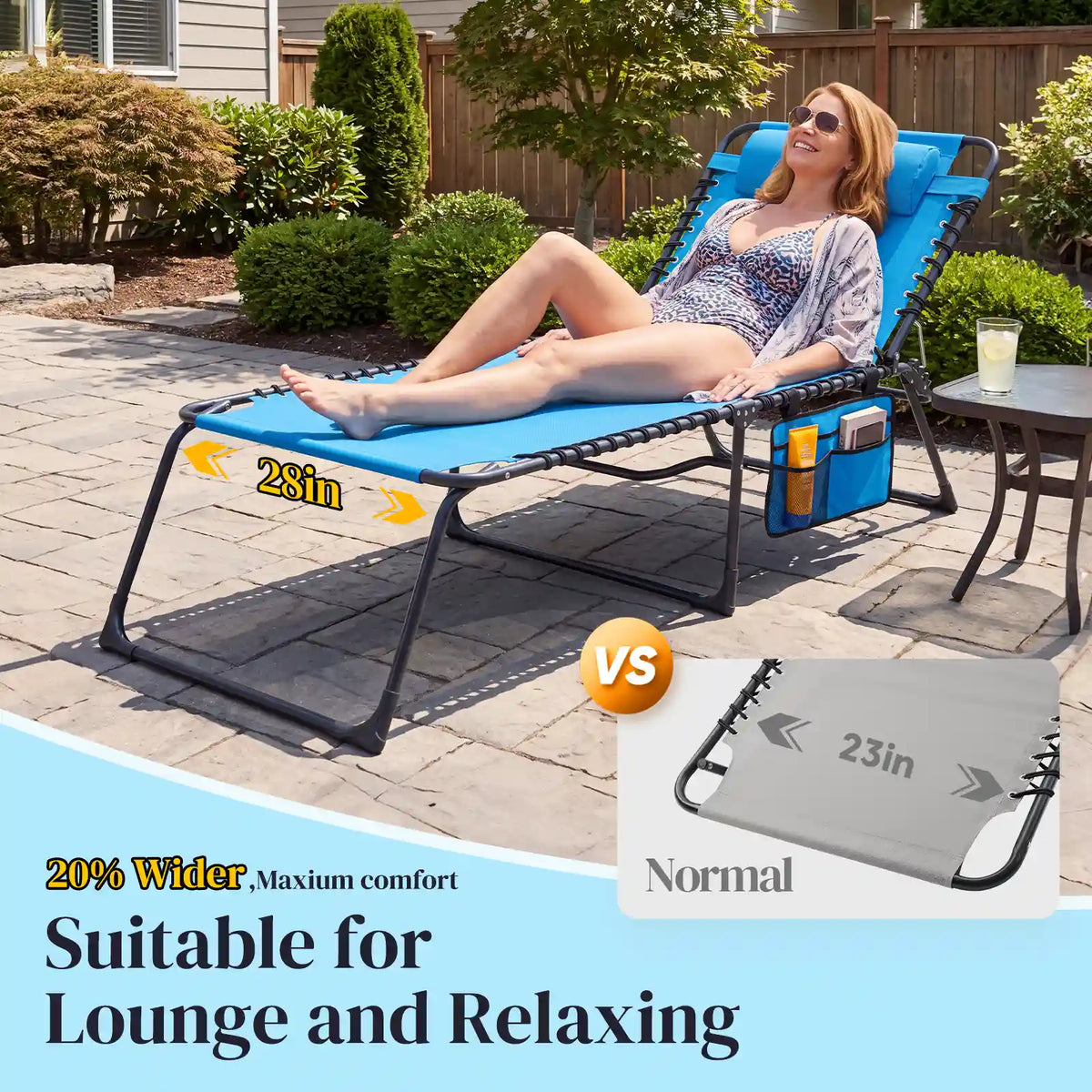 KING BIRD Folding Lounge Chair Blue