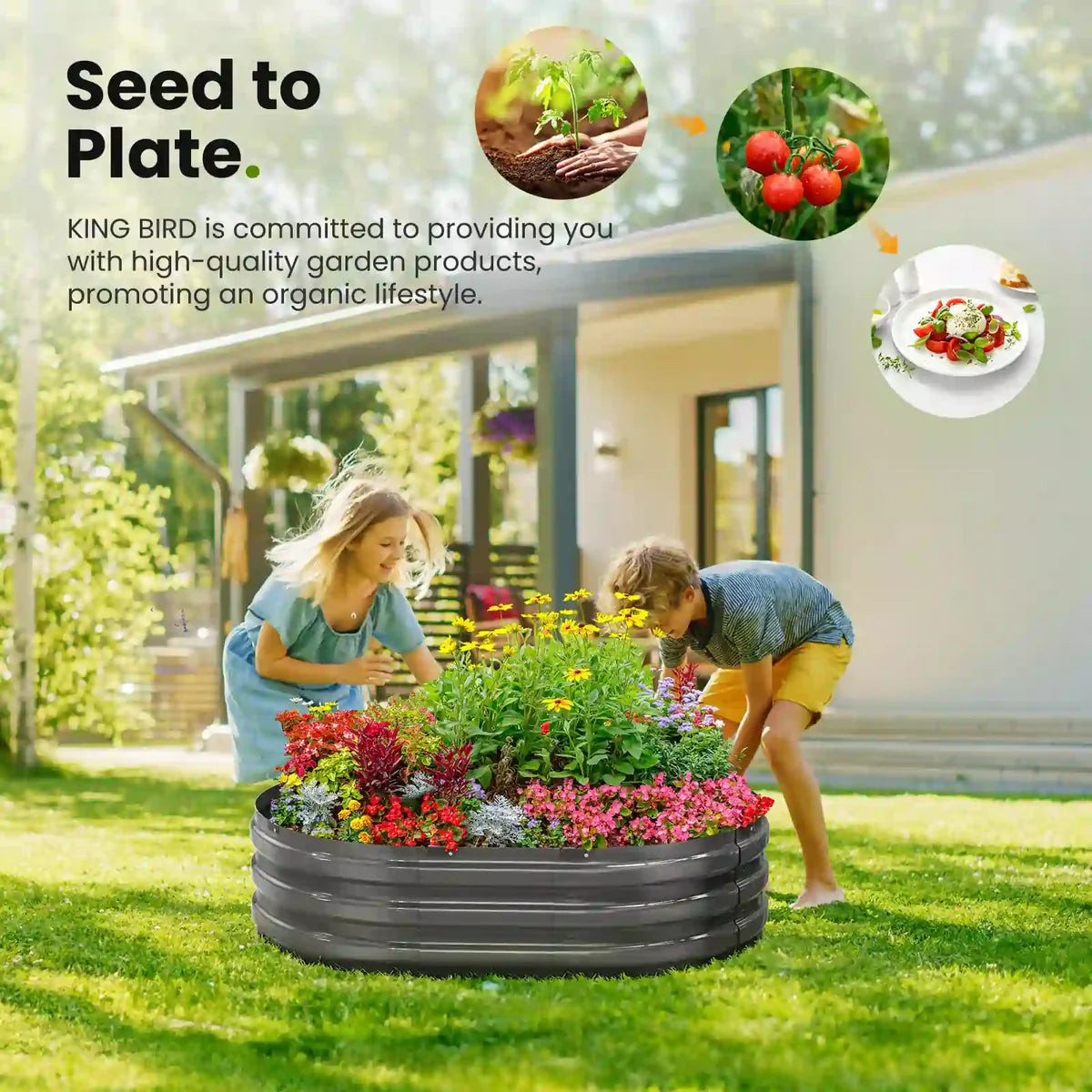 4x3x1ft Screwless Raised Garden Bed 2pcs