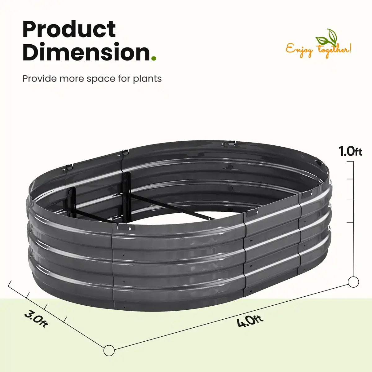 4x3x1ft Screwless Raised Garden Bed 2pcs