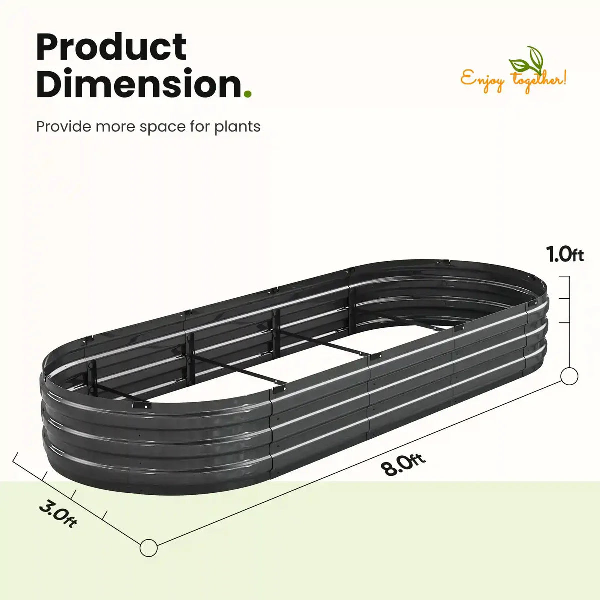 6x3x1ft Screwless Raised Garden Bed