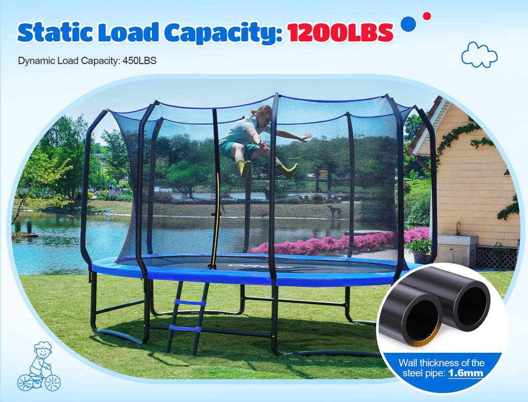 ORCC by MaxLead 1200LBS Oval Outdoor Trampoline with Safety Net