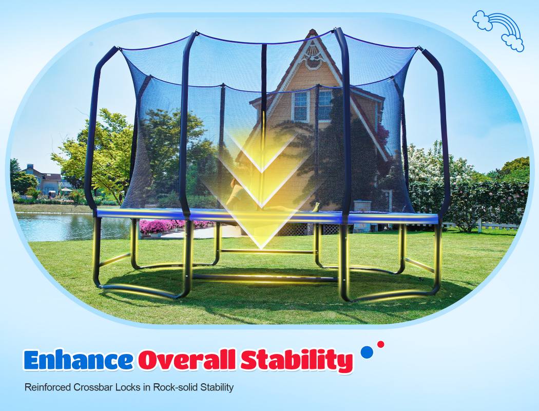 ORCC by MaxLead 1200LBS Oval Outdoor Trampoline with Safety Net
