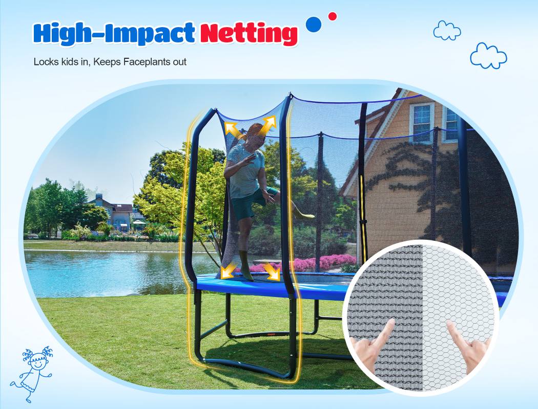 ORCC by MaxLead 1200LBS Oval Outdoor Trampoline with Safety Net