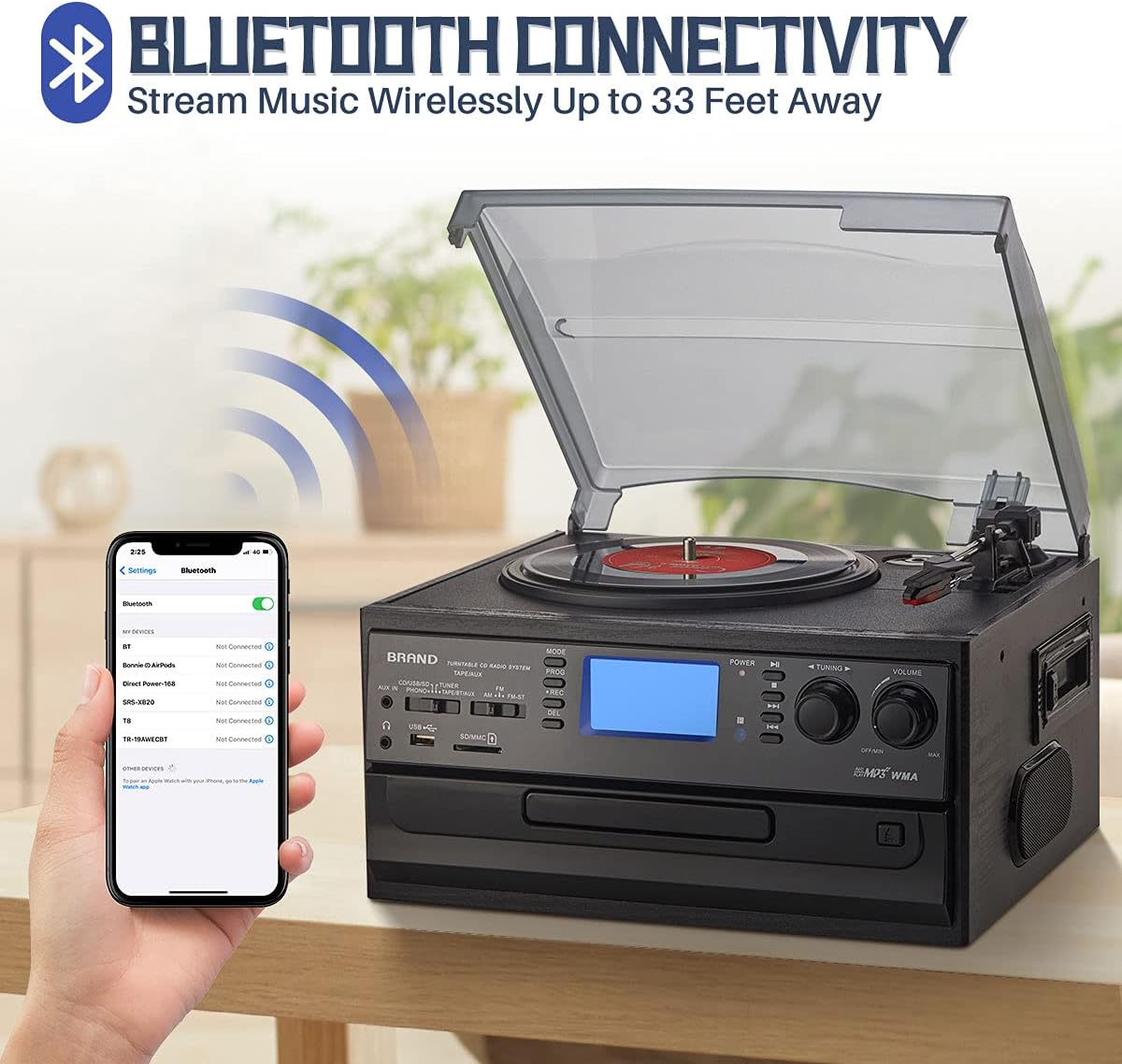 ORCC 10-in-1 Portable Bluetooth Vinyl Turntable | Zupapa