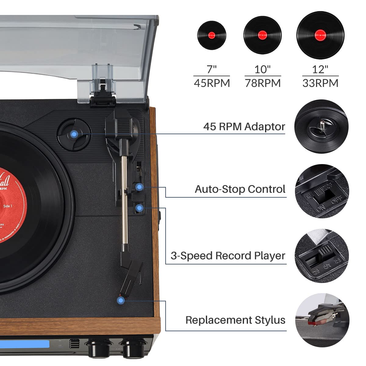 Aux in Input, 3-Speed & 3-Size Applicable#color_brown