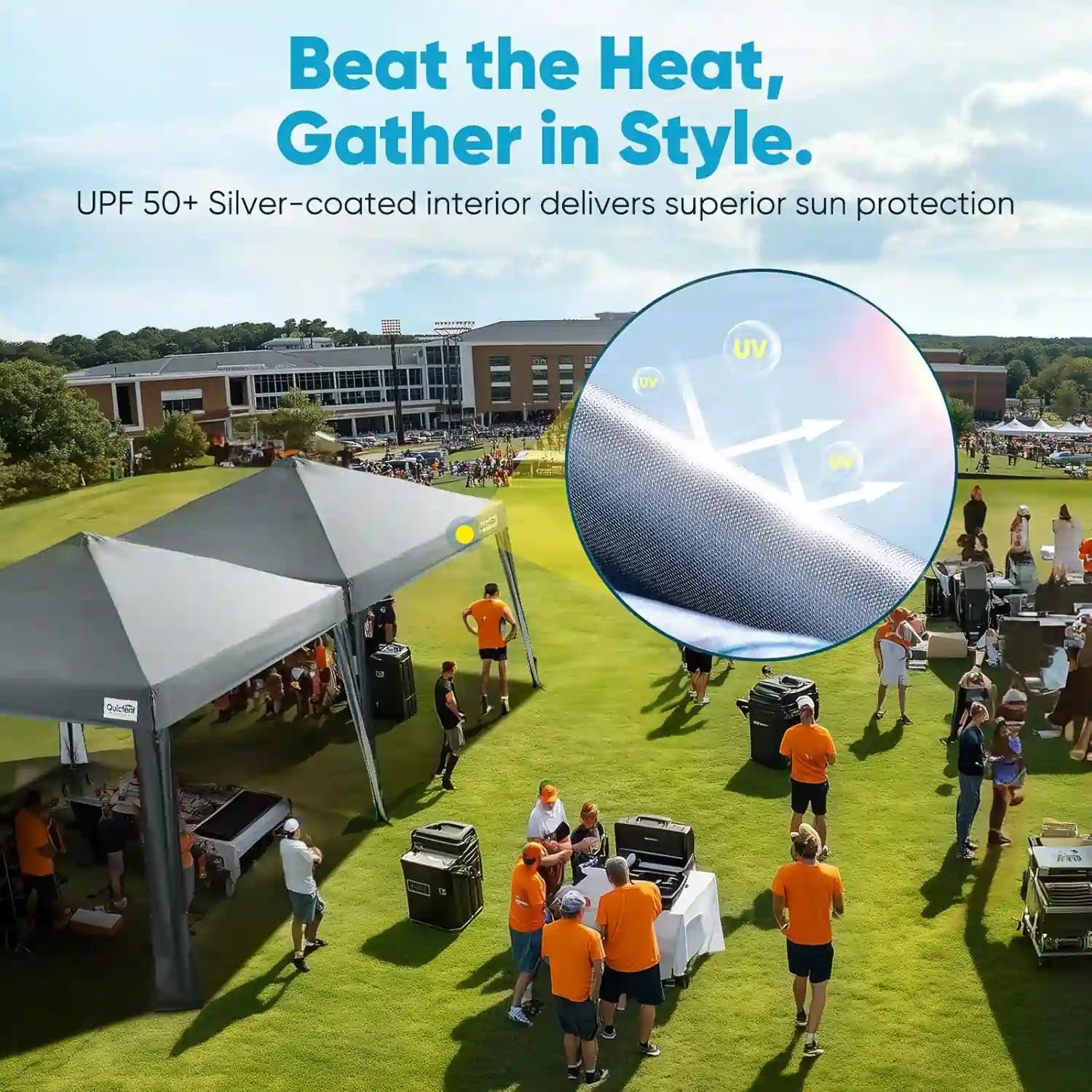 canopy with sun protection#color_Gray