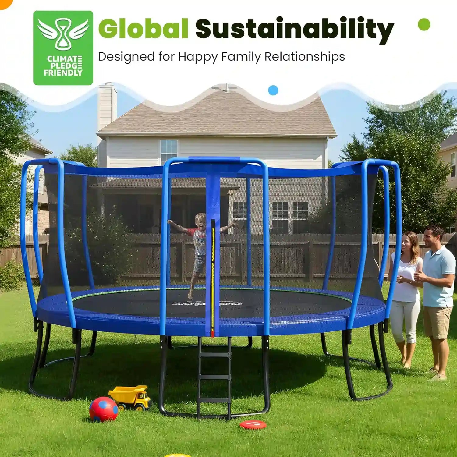 1500LBS Upgraded Trampoline 10-16FT