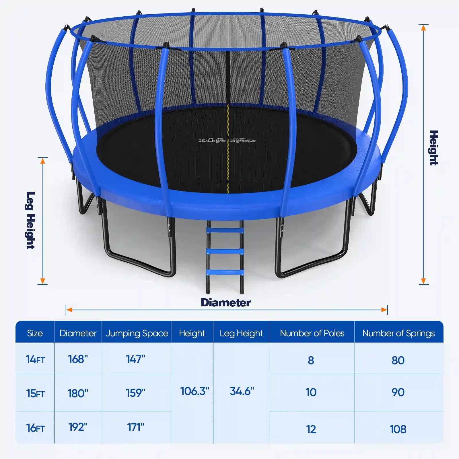 Zupapa Saffun Outdoor Trampoline With Enclosure | Zupapa Zupapa Saffun Outdoor Trampoline With Enclosure | Zupapa