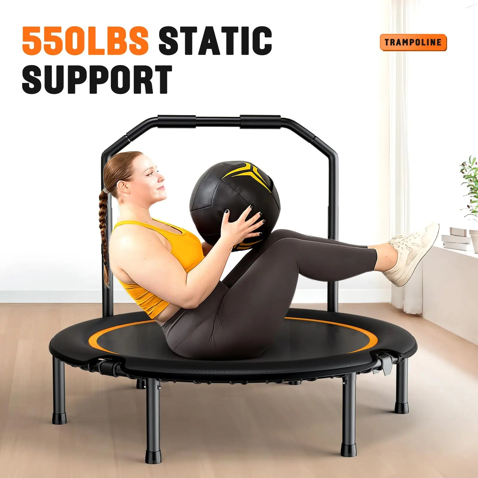 550LBS Foldable Fitness Rebounder Trampoline 48"