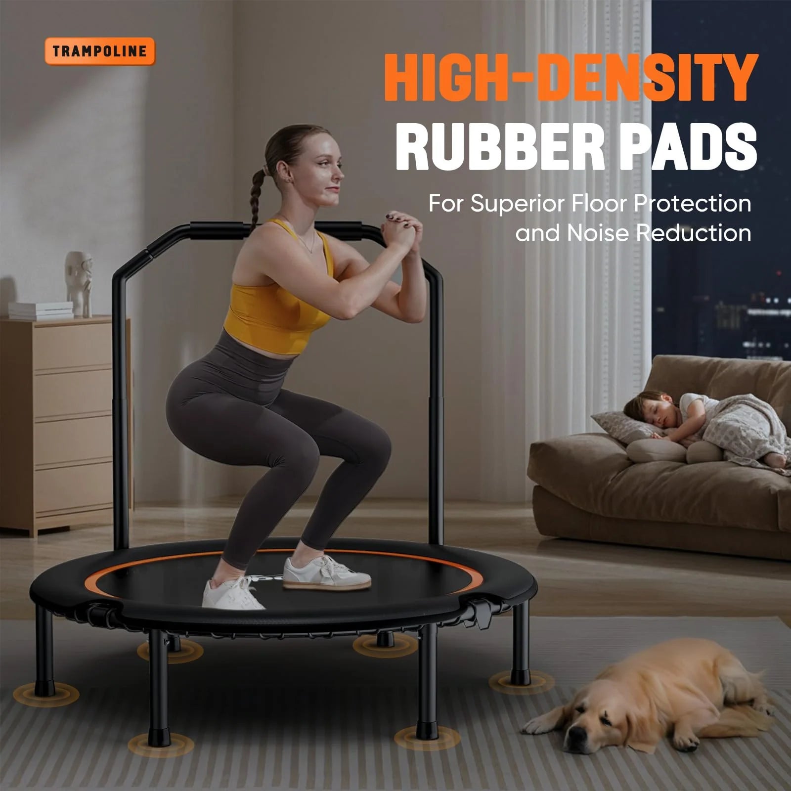 550LBS Foldable Fitness Rebounder Trampoline 48"
