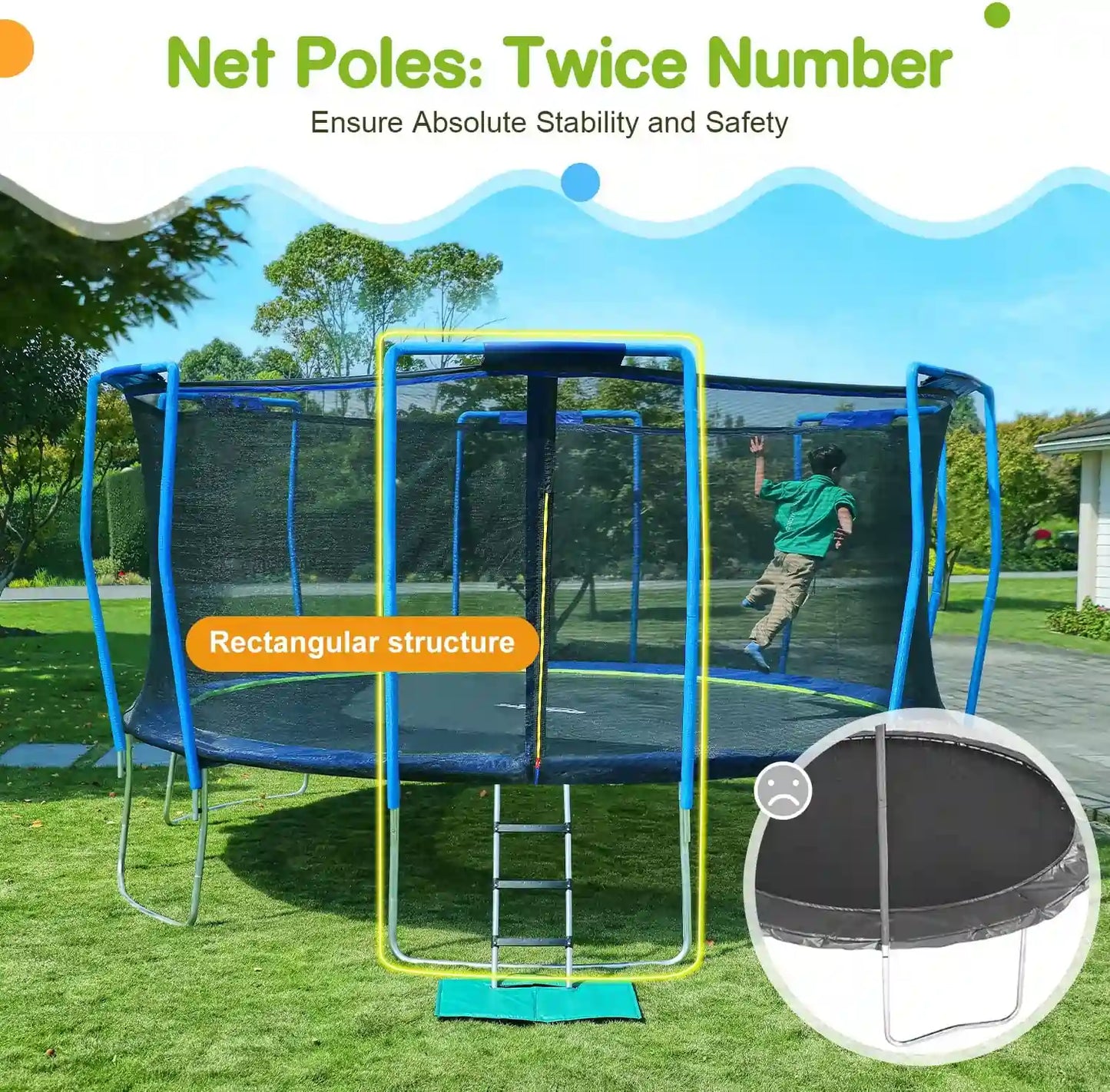 2023 Upgraded Trampoline 12-16FT Trampoline