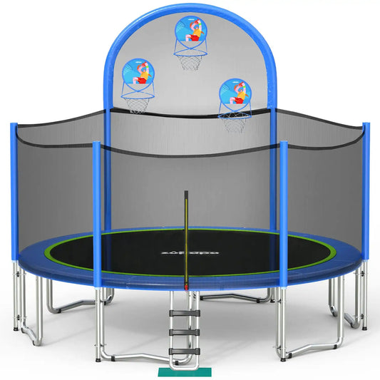 2023 Saffun Outdoor Trampoline with Basketball Hoops