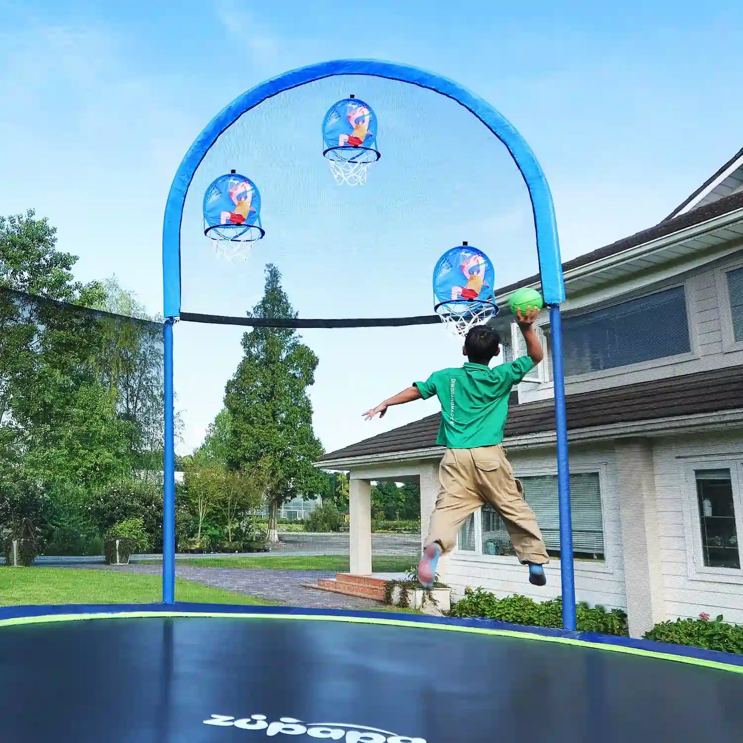 2023 Saffun Outdoor Trampoline with Basketball Hoops