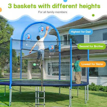 2023 Saffun Outdoor Trampoline with Basketball Hoops
