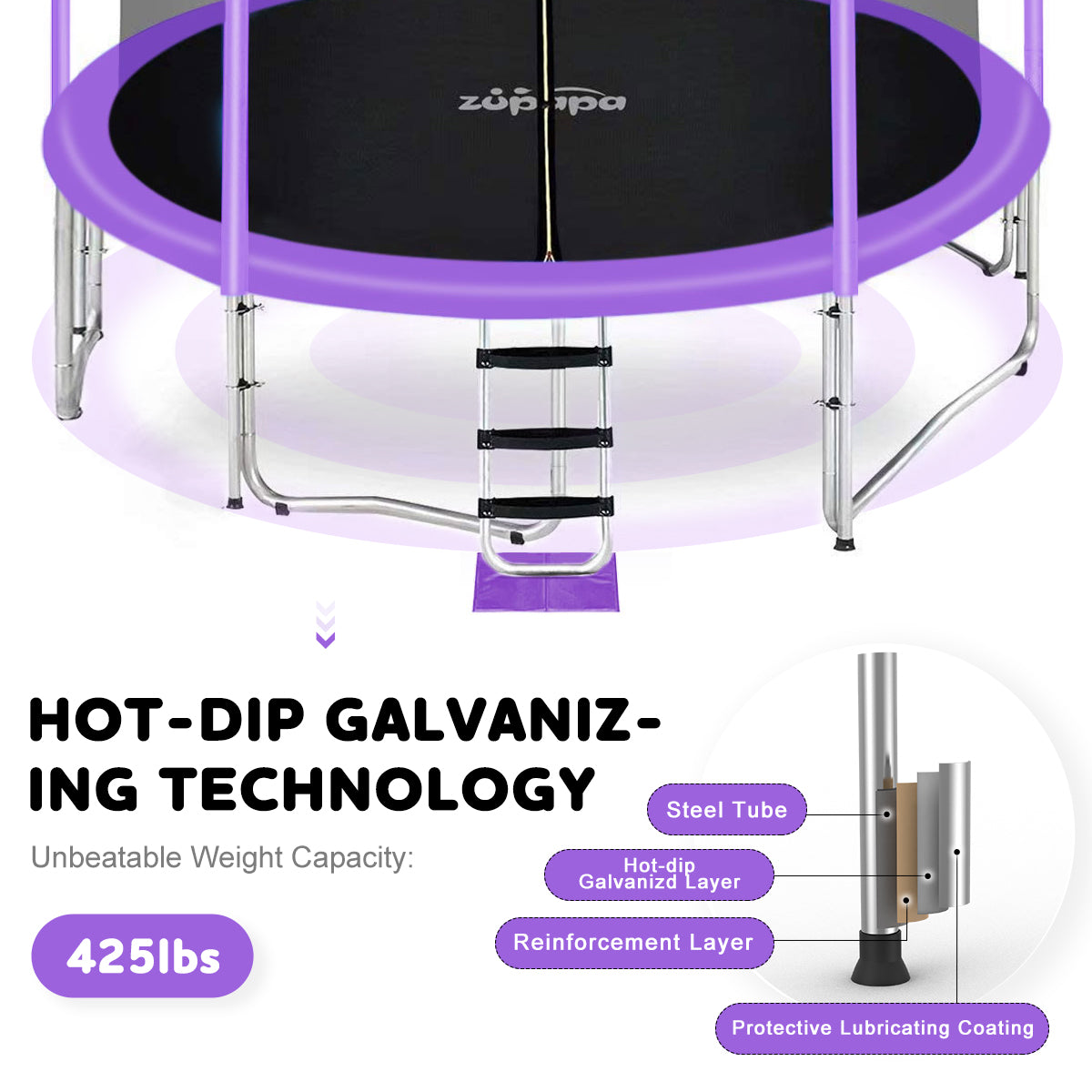 2023 Safump Outdoor Purple Trampoline With Enclosure