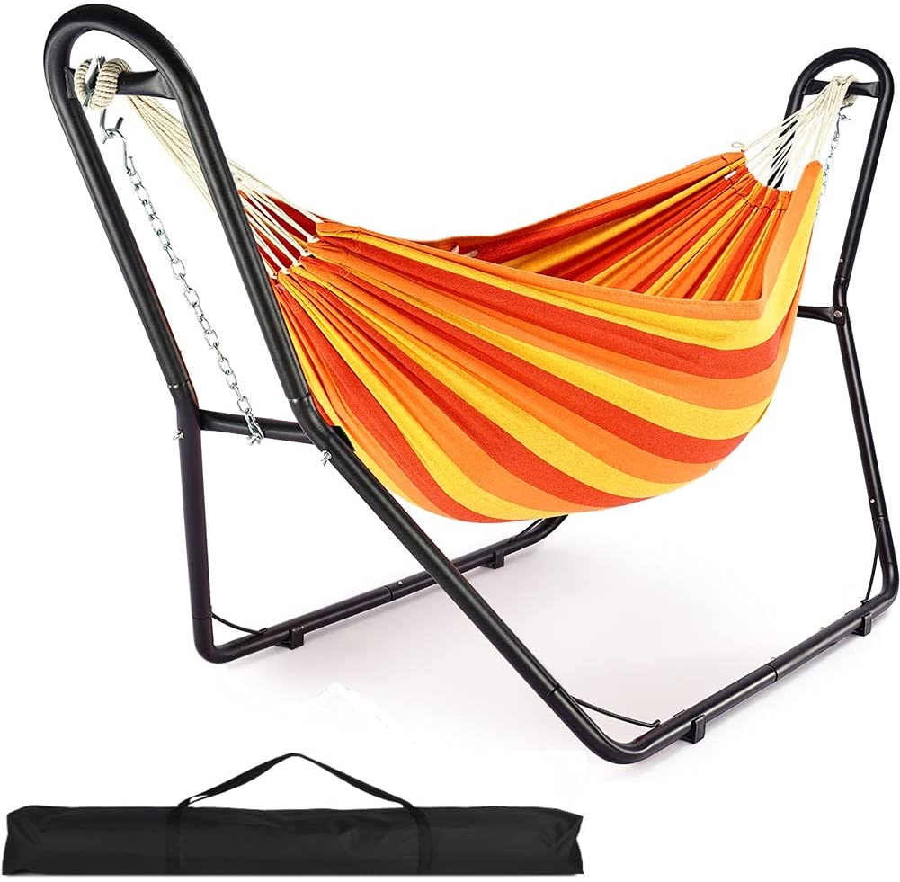 Hammock with Stand-Orange Stripe