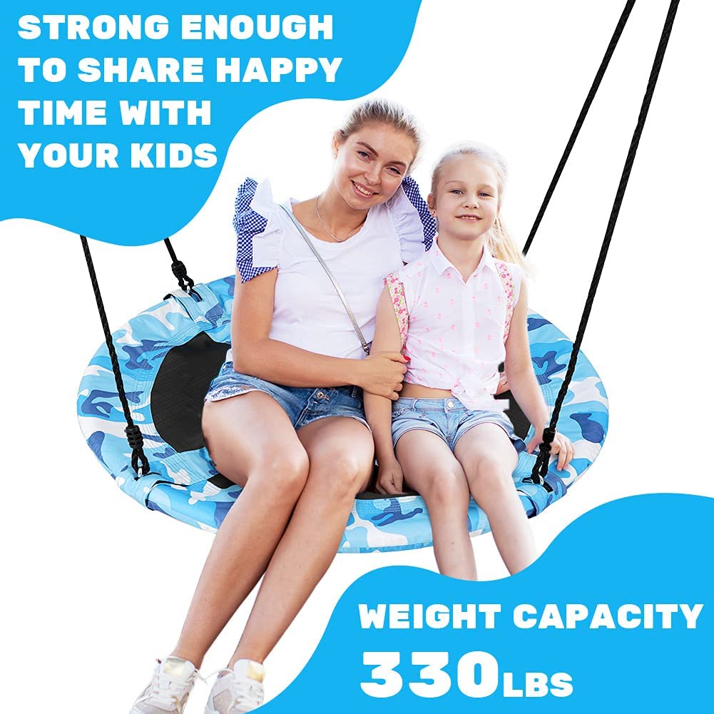 330 LBS Detachable Saucer Tree Swing - Both for Adults and Kids