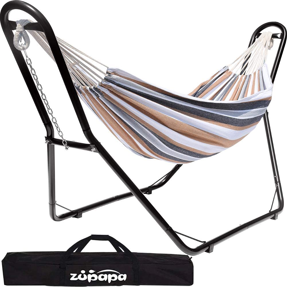 Hammock with Stand-Coffe Stripe