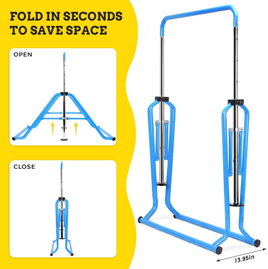 Adjustable Gymnastics Bar - Fold in Seconds