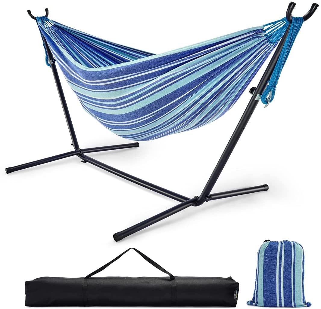 Double Hammock with Stand - Blue