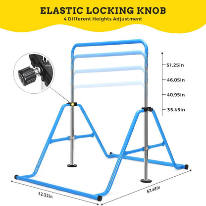 Folding Gymnastics Bar - Adjustable Height