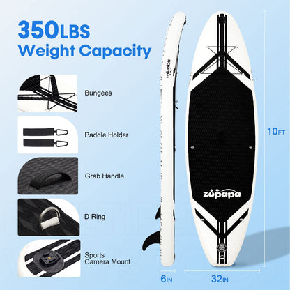 Inflatable SUP Paddle Board - 350 LBS Weight Capacity