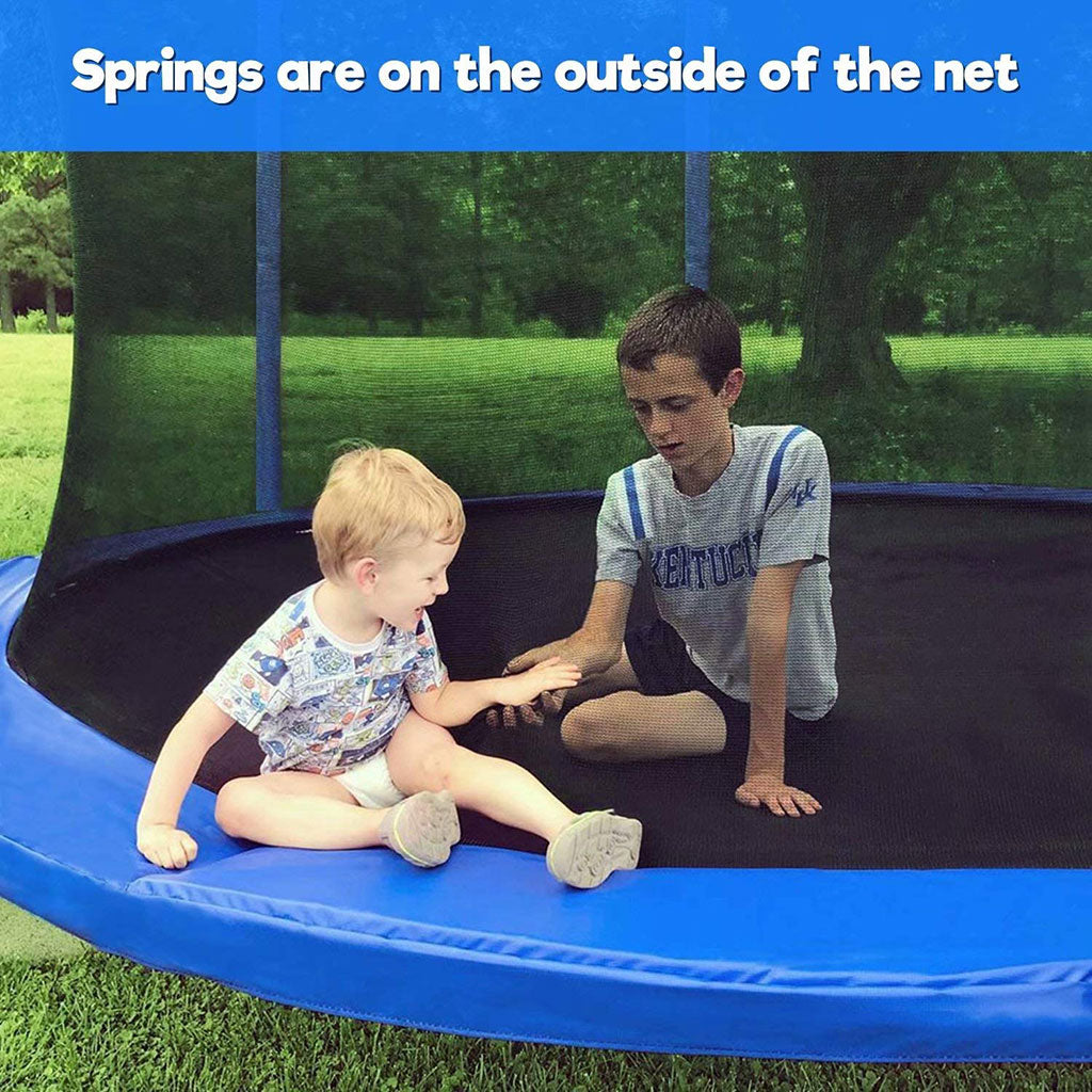 Springs are on the outside of the net