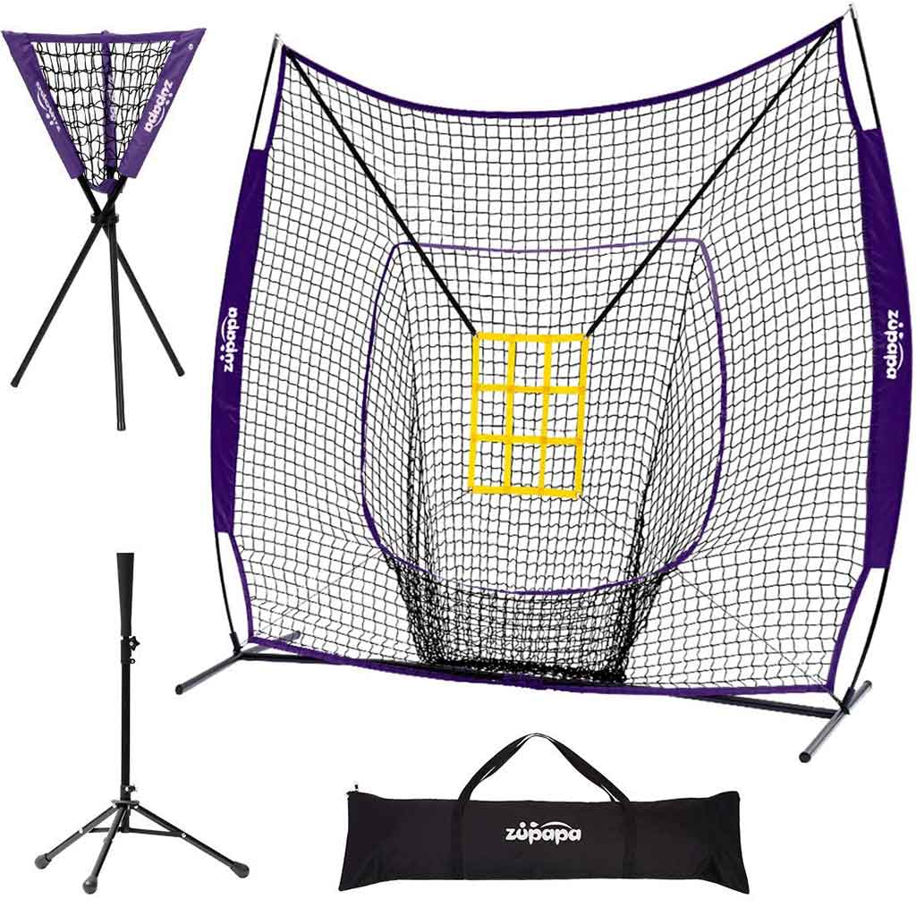 7' x 7' Baseball Net Combo-Purple