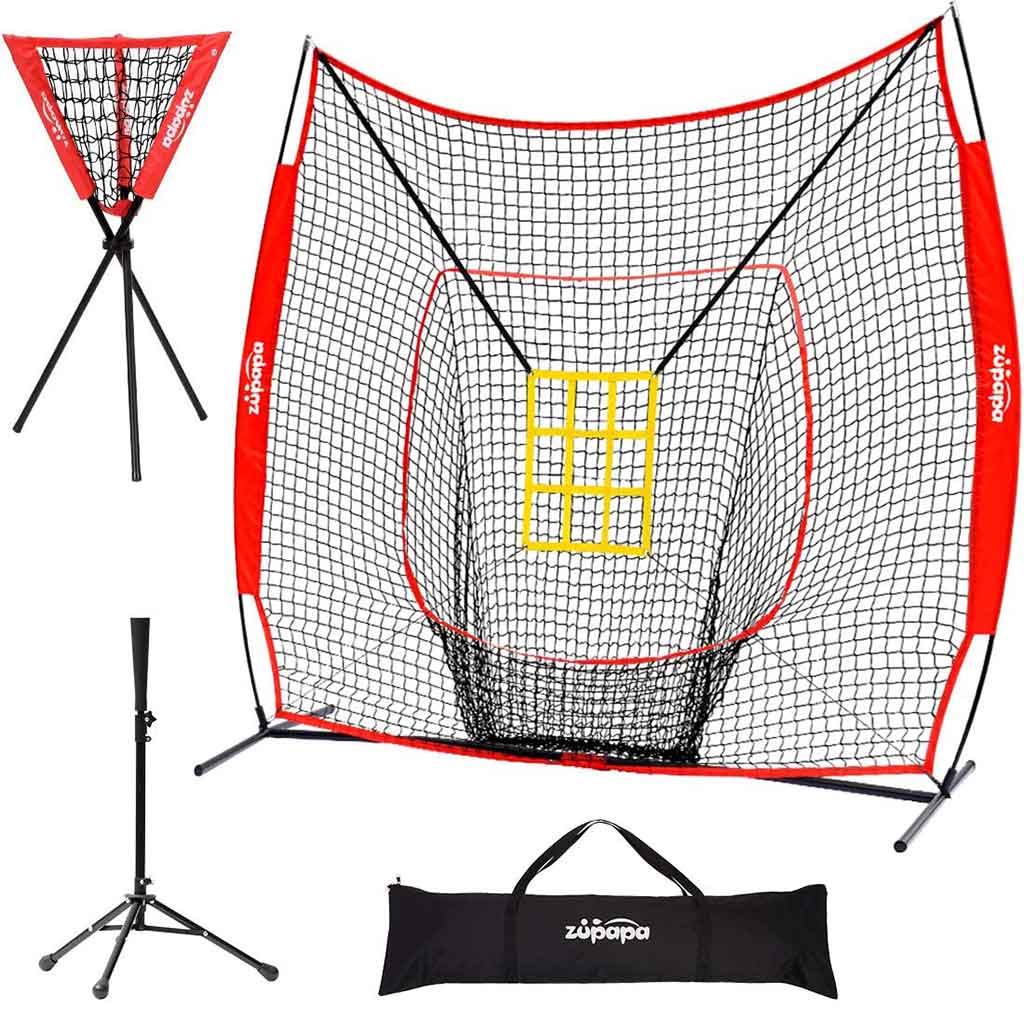 7' x 7' Baseball Net Combo-Red