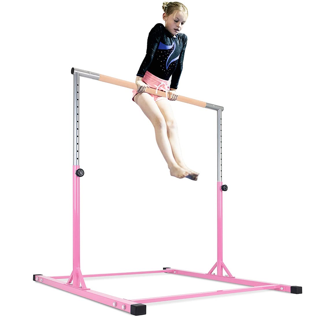 Pink Gymnastic Bar - Adjustable Height With Lock